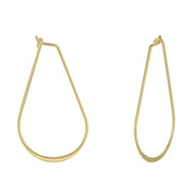 JaxKelly JaxKelly Long Oval Hoop Earrings - Gold