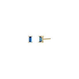 JaxKelly JaxKelly Baguette Stud Earrings - Sapphire Gold