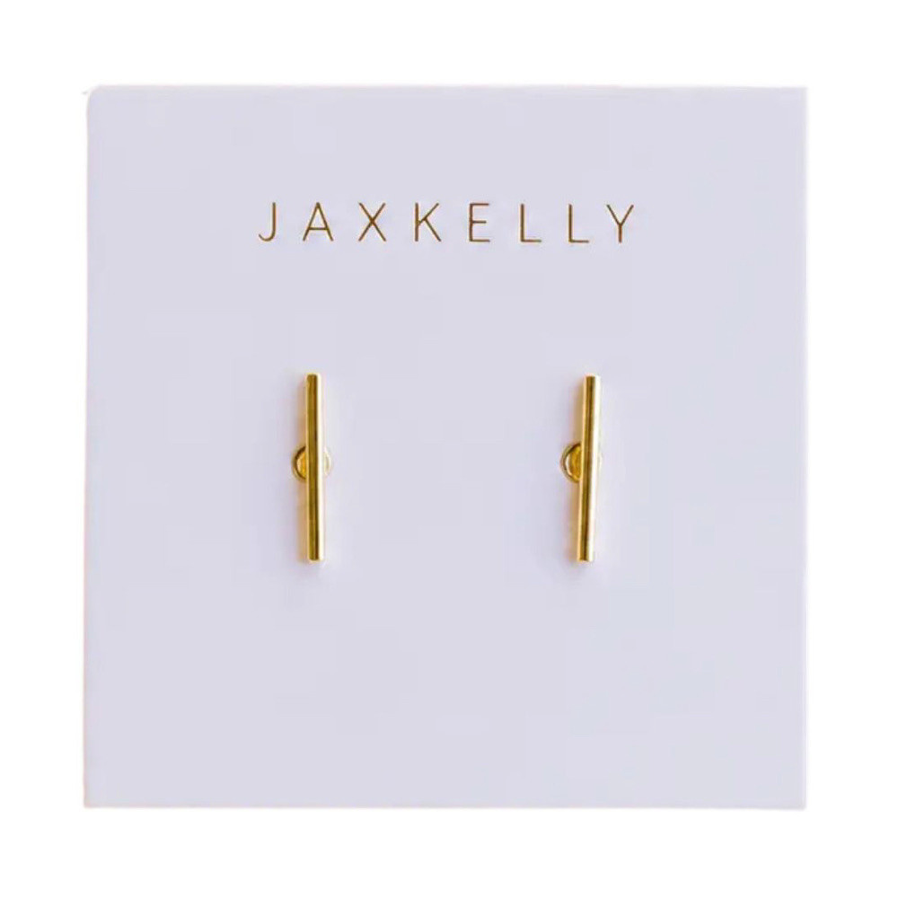 JaxKelly Minimalist Bar Earrings - Gold
