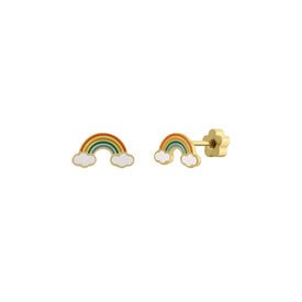 JaxKelly JaxKelly Enamel Flat Back Kids Stud Earrings - Rainbow