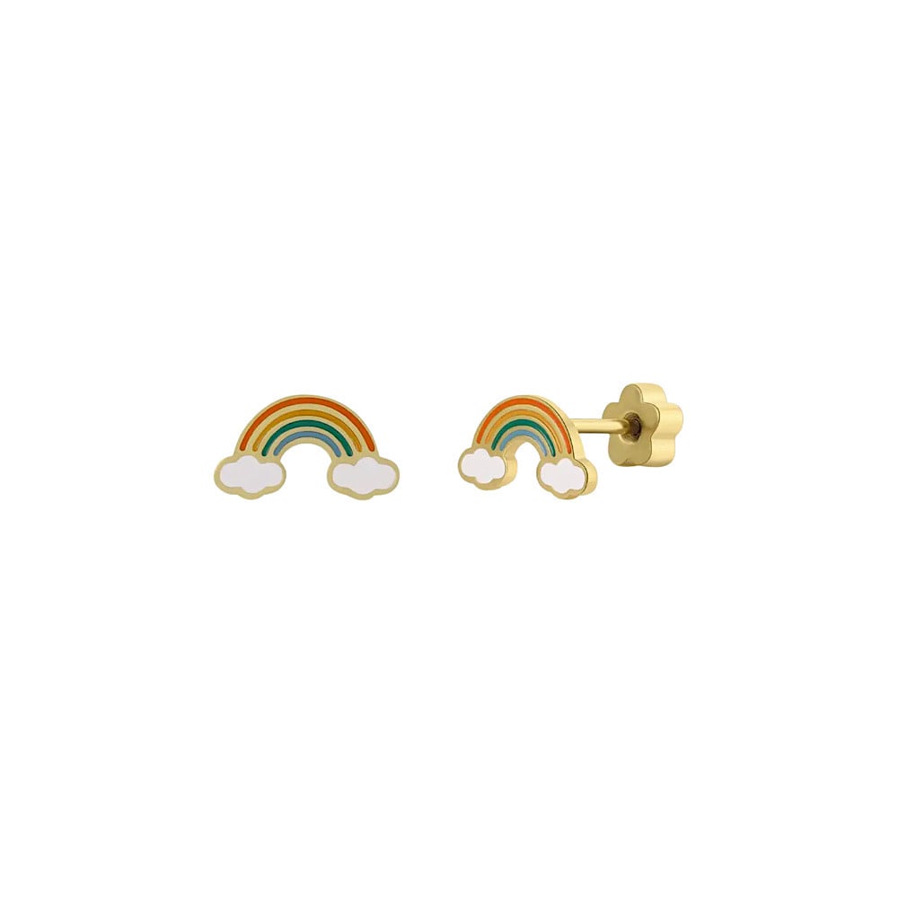 JaxKelly JaxKelly Enamel Flat Back Kids Stud Earrings - Rainbow