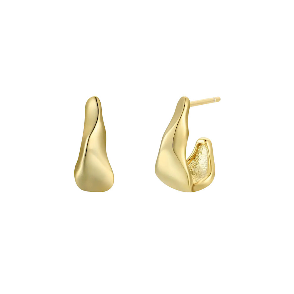 JaxKelly JaxKelly Small Ripple Hoop Earrings - Gold
