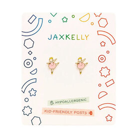 JaxKelly JaxKelly Enamel Flat Back Kids Stud Earrings - Ballerina