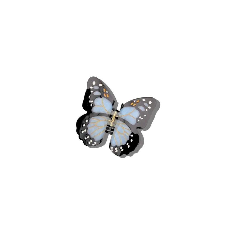 Solar Eclipse Mini Claw Hair Clip - Baby Blue Monarch Butterfly