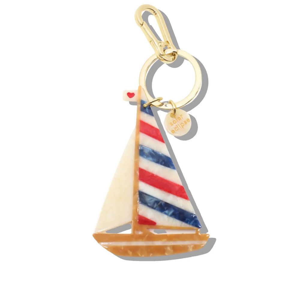 Solar Eclipse Solar Eclipse Bag Charm Keychain - Blue/Red Sailboat