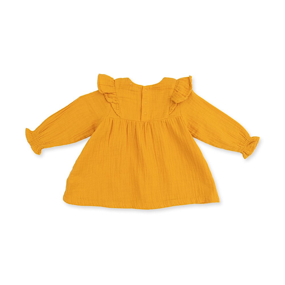 Angel Dear Long Sleeve Ruffle Tunic and Smocked Waist Pant - Baby Sunflower