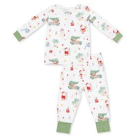 Angel Dear Angel Dear Long Sleeve Loungewear Set - Beach Christmas