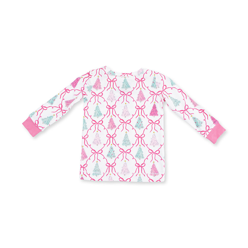 Angel Dear Long Sleeve Loungewear Set - Bow Trellis Tree