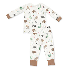 Angel Dear Angel Dear Long Sleeve Loungewear Set - Northern Woodland Animals