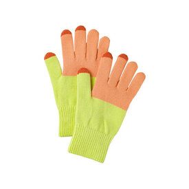 VERLOOP VERLOOP Colorblock Knit Touchscreen Gloves - Peach/Lime