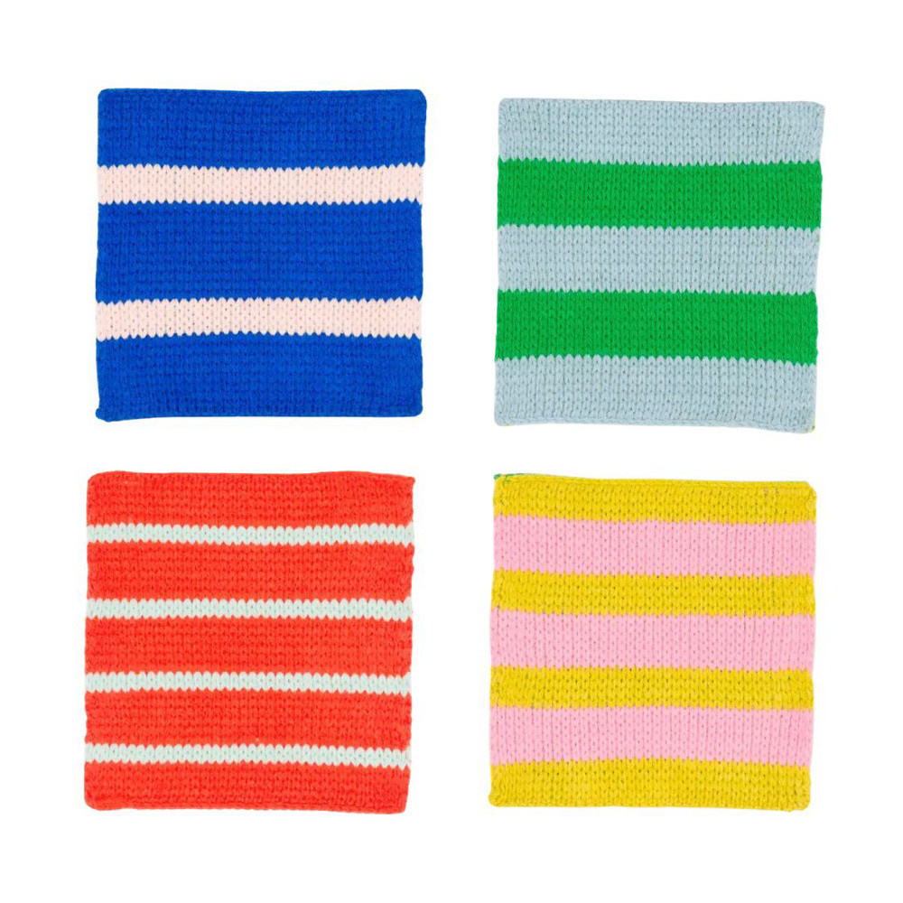 VERLOOP VERLOOP Patchwork Stripe Coaster Set - Rainbow