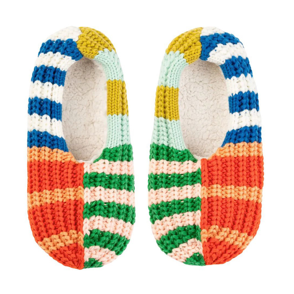 VERLOOP Patchwork Stripe Rib Slippers - Rainbow