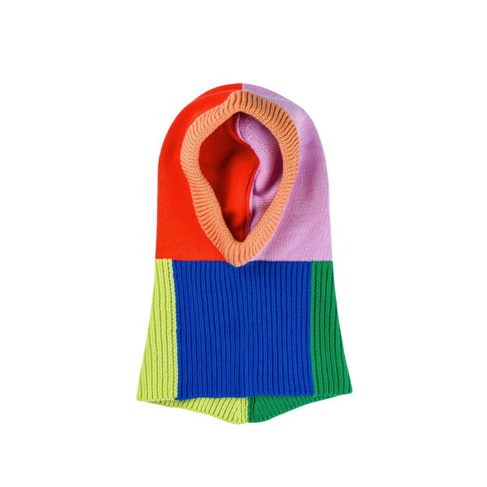 VERLOOP Mismatch Knit Hood - Poppy/Lilac