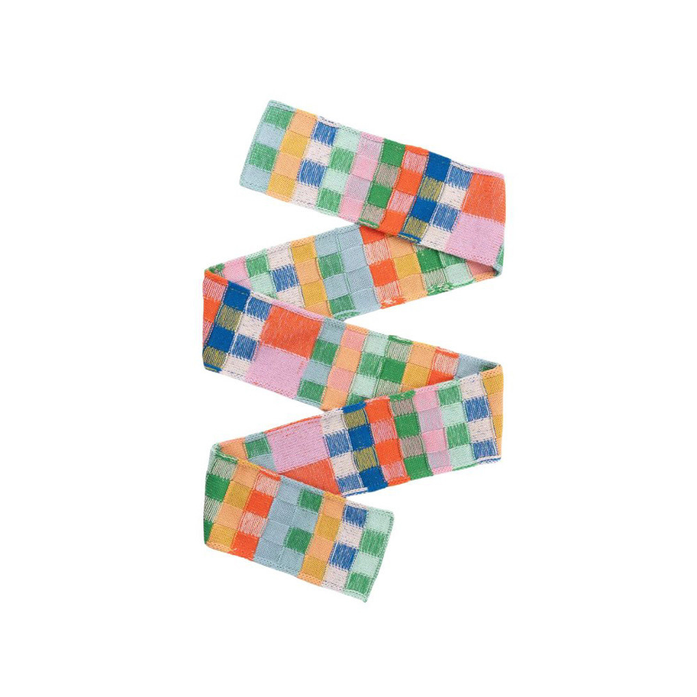 VERLOOP Mosaic Plaid Skinny Scarf - Candy