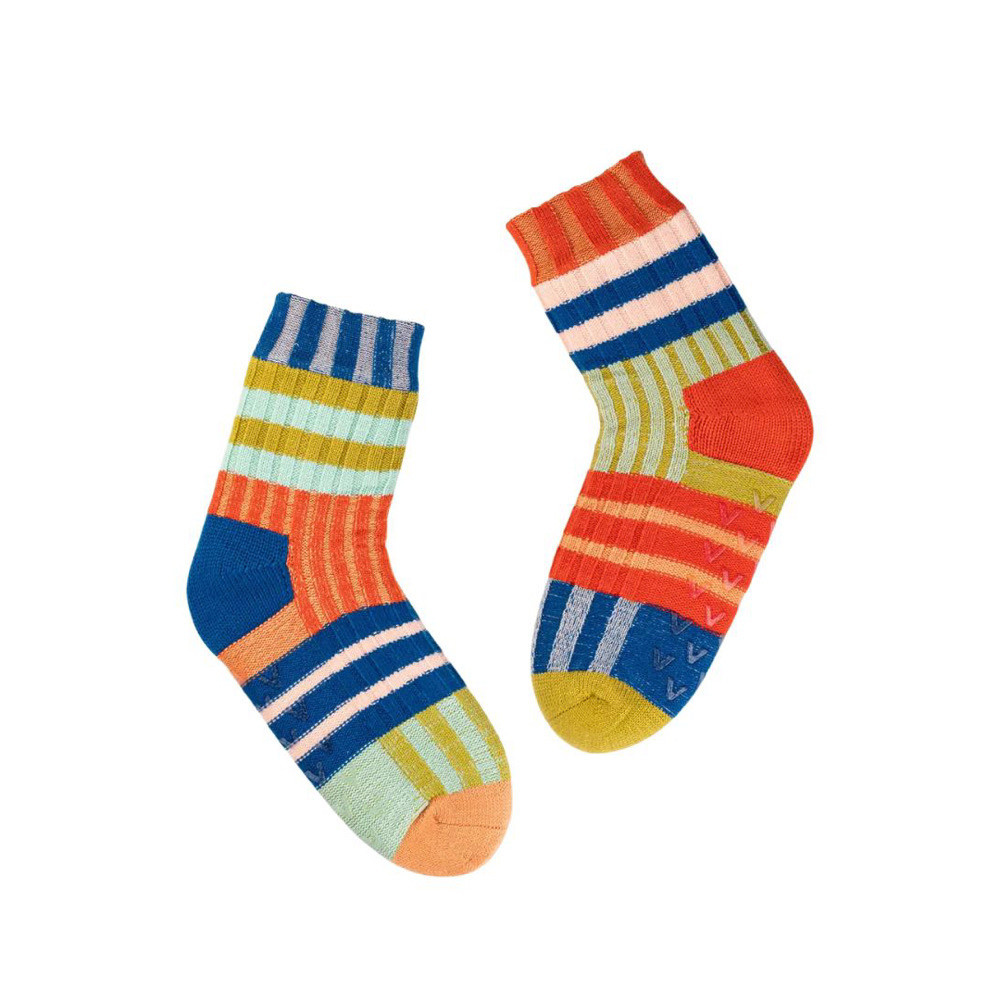 VERLOOP House Socks - Patchwork Stripe - Rainbow