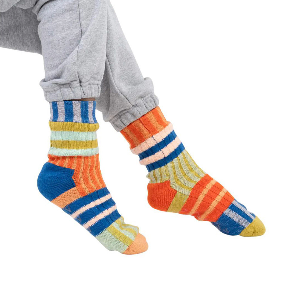 VERLOOP House Socks - Patchwork Stripe - Rainbow