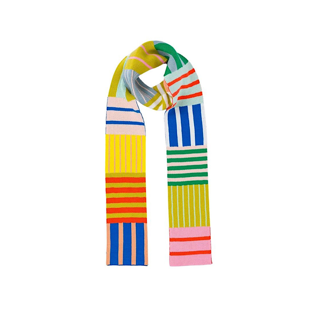 VERLOOP VERLOOP Patchwork Stripe Skinny Scarf - Rainbow