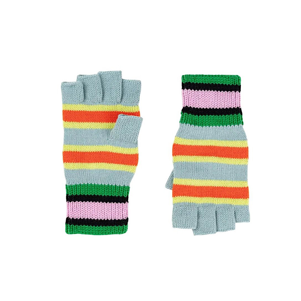 VERLOOP VERLOOP Zipper Stripe Fingerless Gloves - Poppy Stone Blue