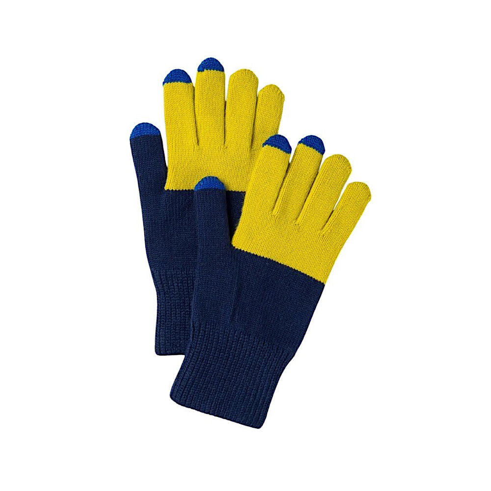 VERLOOP Colorblock Knit Touchscreen Gloves - Golden Olive/Navy
