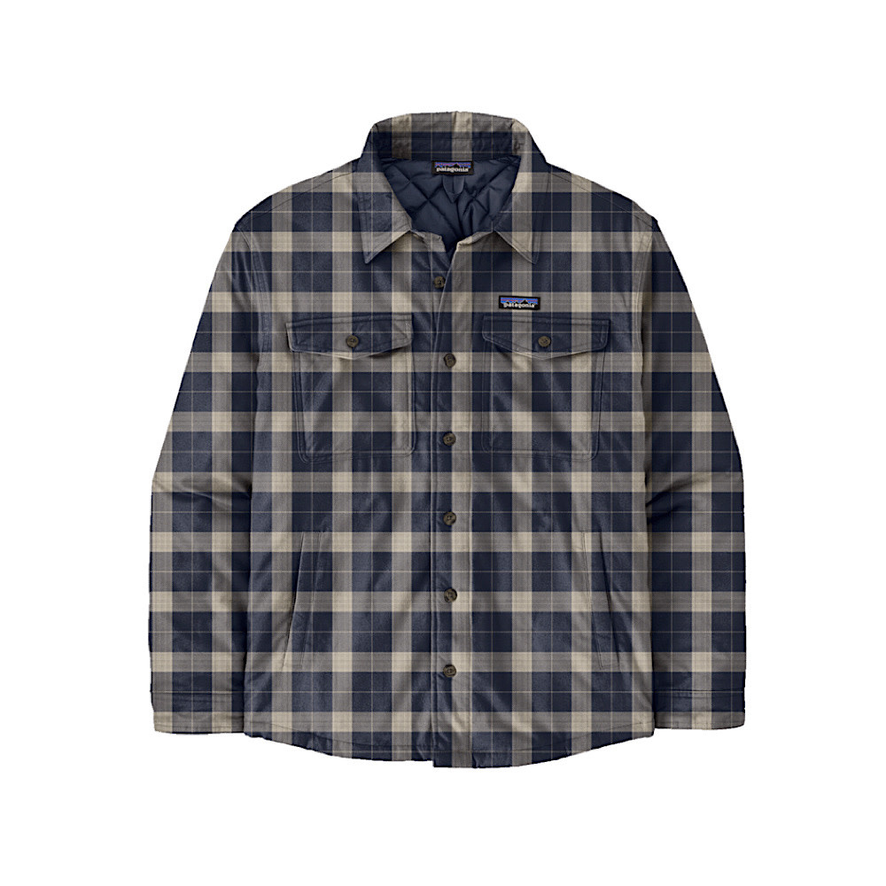 Patagonia Men's Lightweight Insulated Fjord Flannel Shirt - Evergreen Fjord: Smolder Blue