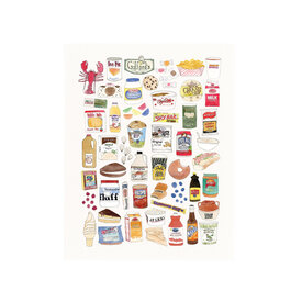  Sarah Wormann Art Print - Local New England Foods - 8 x 10 inches