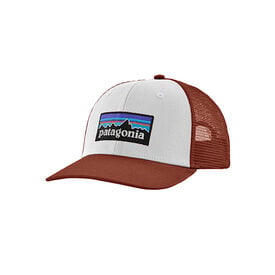 Patagonia Patagonia - P-6 Logo Trucker Hat - White w/ Rusty Red