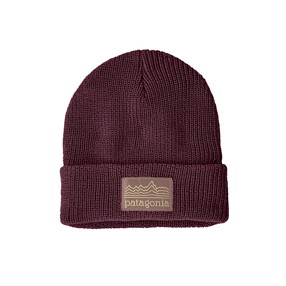 Patagonia Kids Logo Beanie - Strata Stencil - Berry Fig