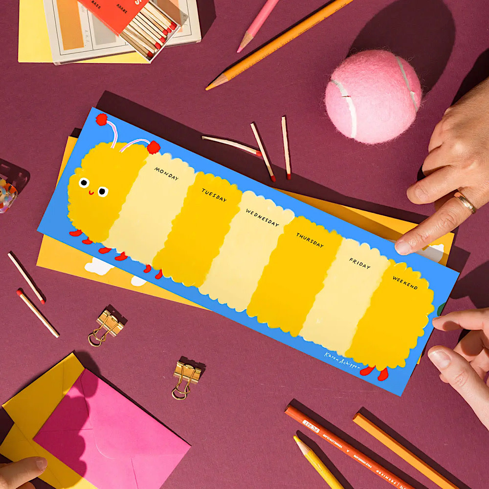 Karen Schipper Weekly Desk Planner - Collin Caterpillar
