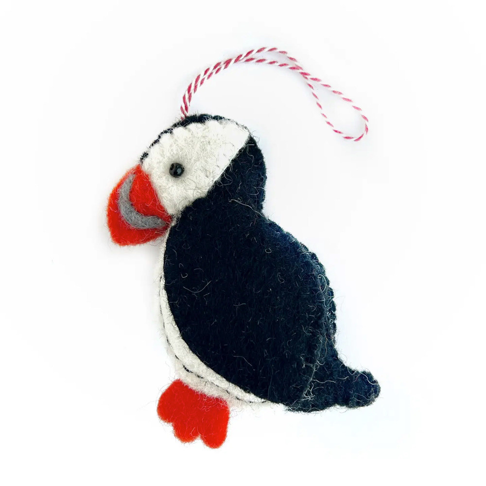 Ornaments 4 Orphans Puffin Felt Wool Ornament