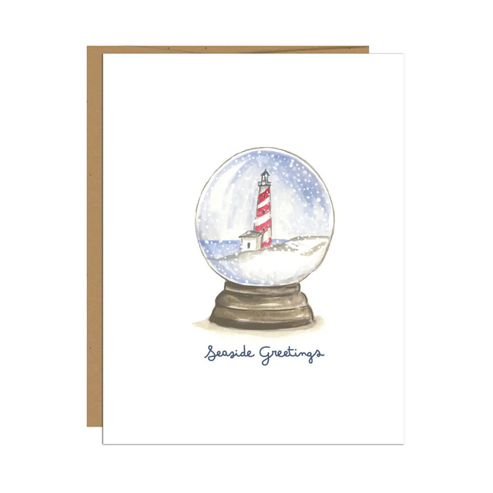 Jessica Frasz Studio Jessica Frasz Studio Card - Lighthouse Coastal Snow Globe
