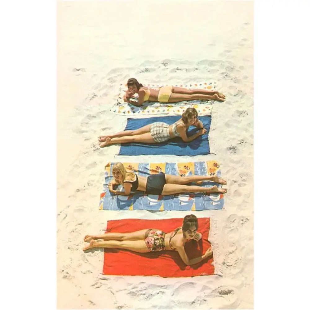  Postcard TS-166 - Bathing Women on Beach Towels
