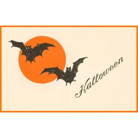  Postcard HW-34 - Halloween Bats