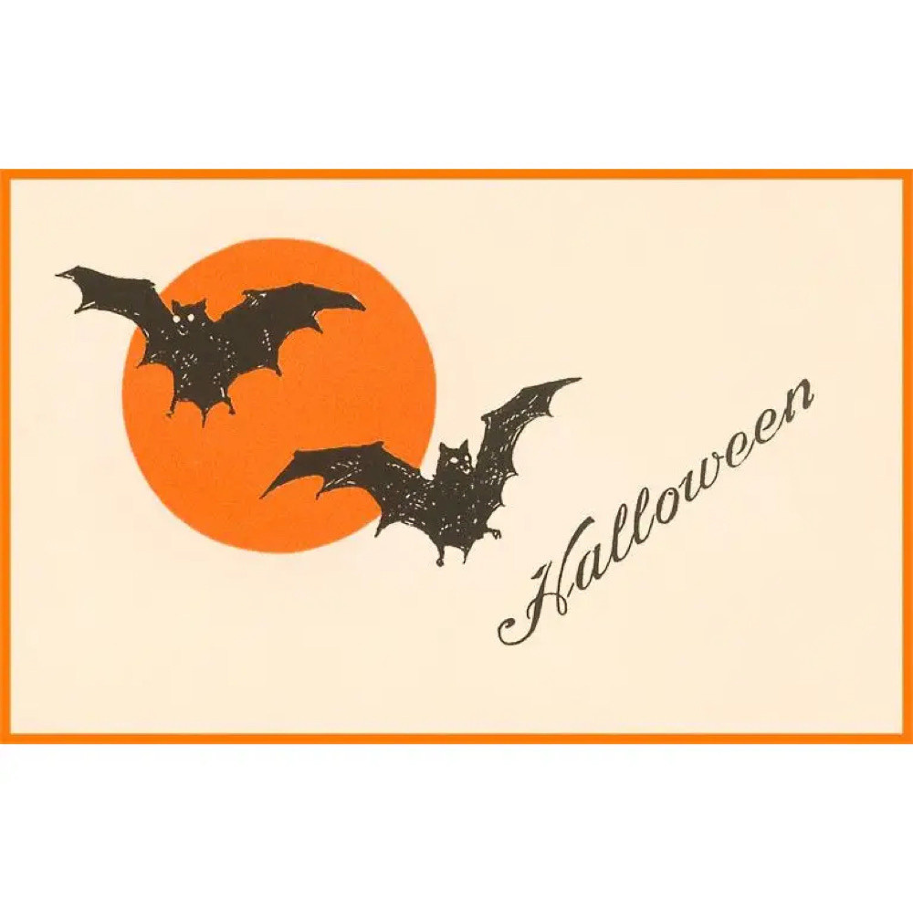  Postcard HW-34 - Halloween Bats