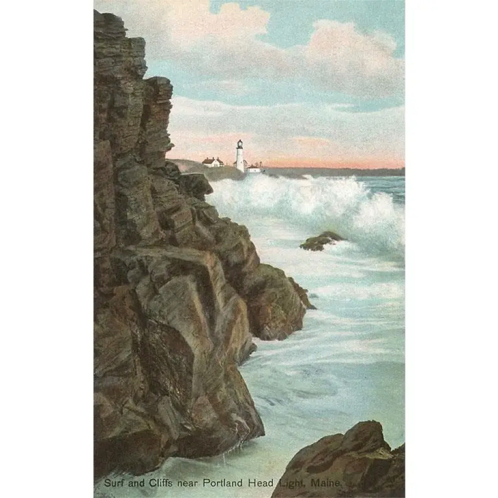  Postcard ME-226 - Portland Surf and Cliffs