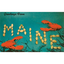  Postcard ME-32 - Greetings from Maine Lobsters and Clams
