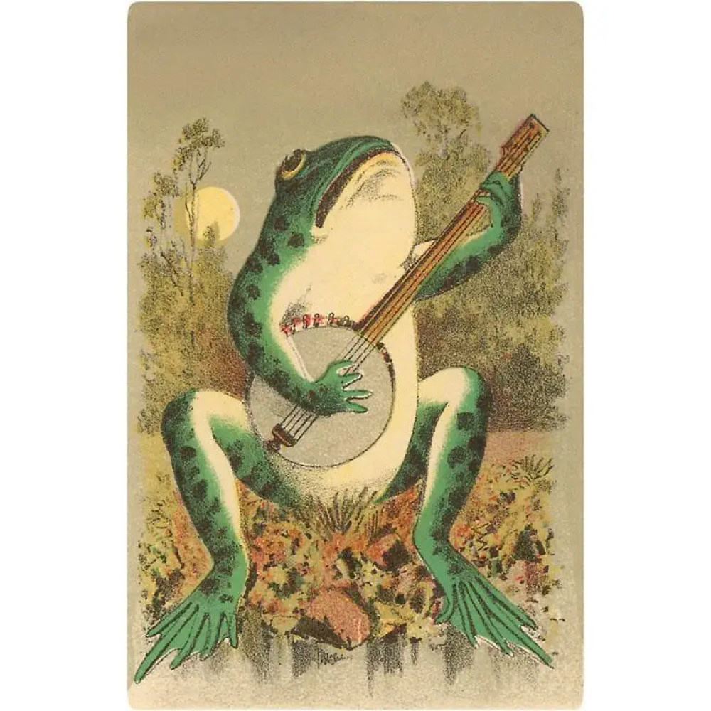  Postcard AN-62 - Frog Playing Banjo