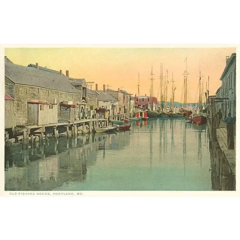  Postcard ME-181 - Portland Fishing Docks