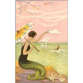  Postcard TS-101 - Mermaid Waving to Rower