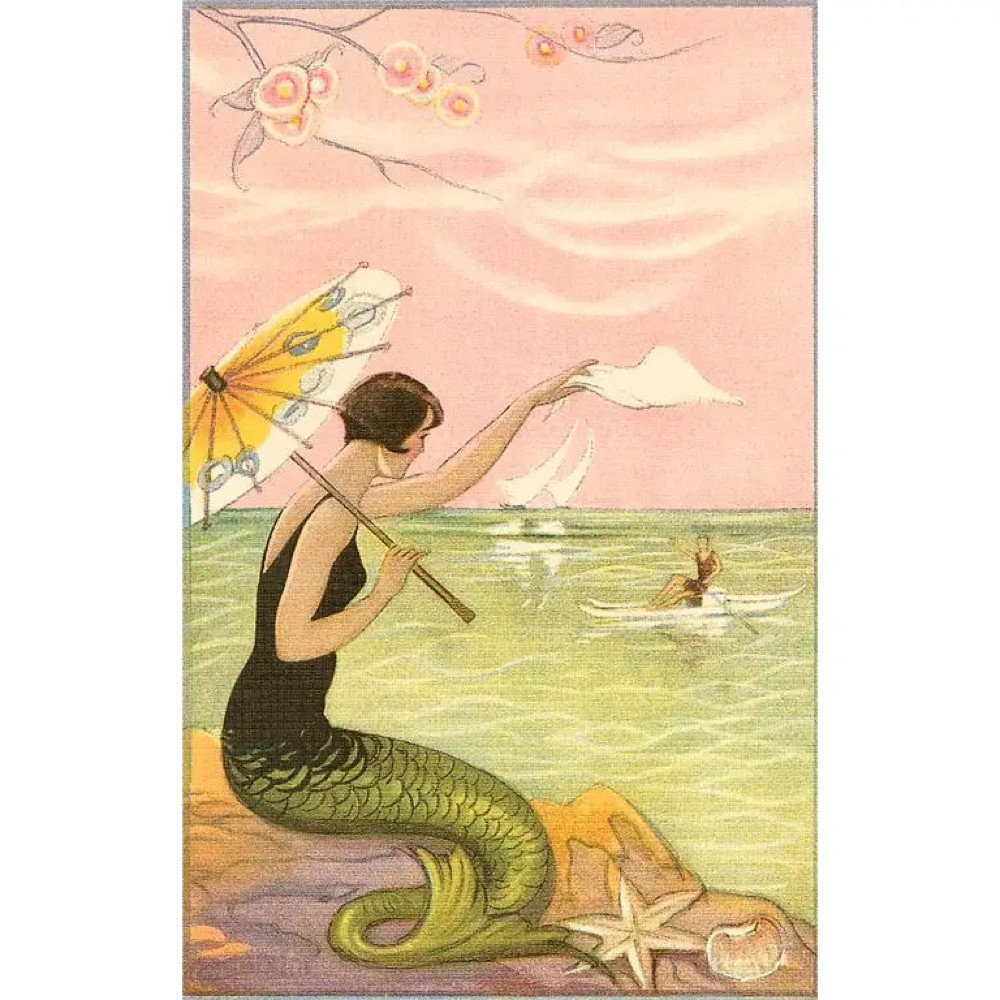  Postcard TS-101 - Mermaid Waving to Rower