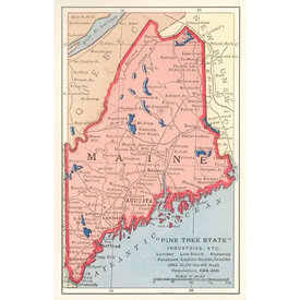  Postcard ME-255 - Map of Maine