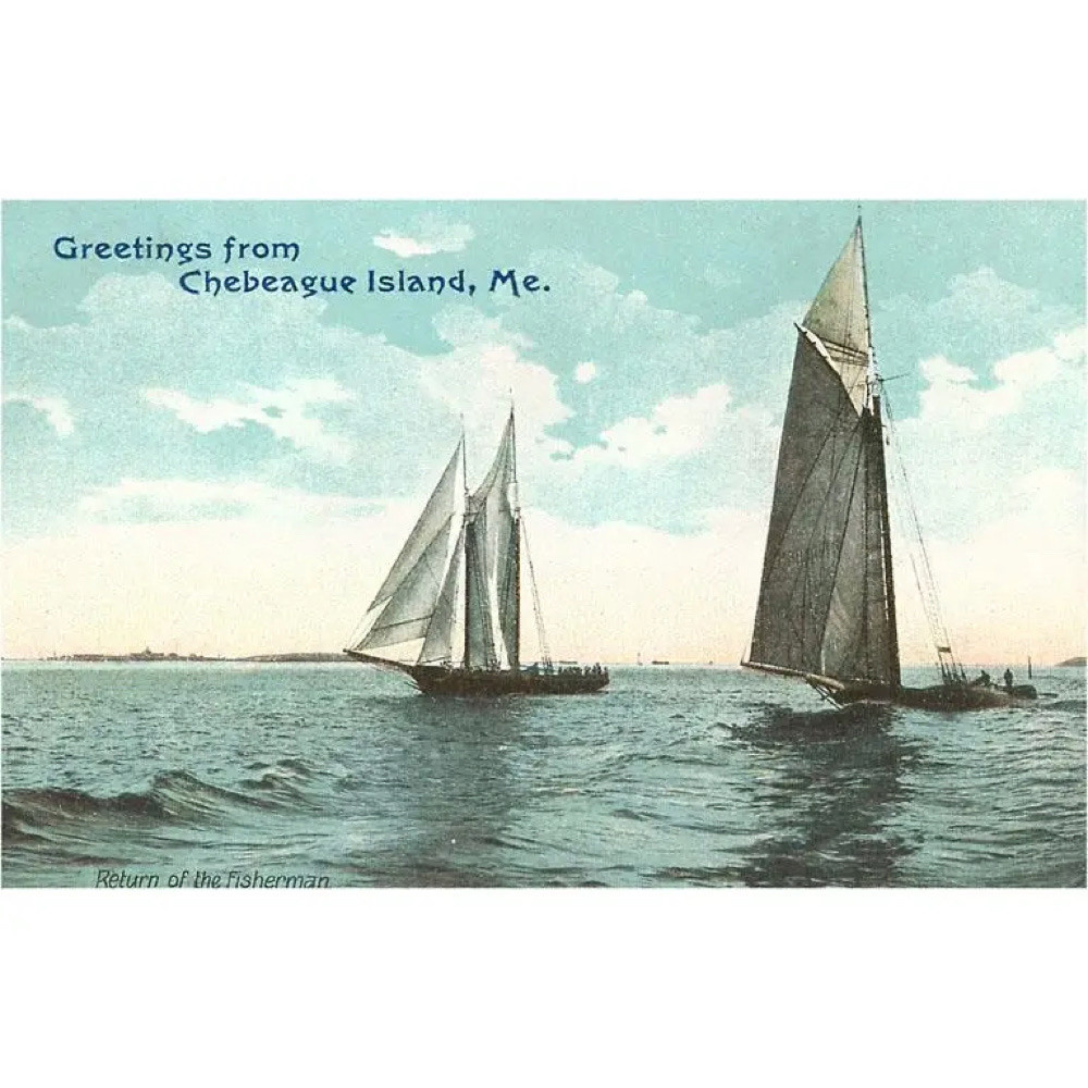  Postcard ME-113 - Chebeague Island Sailboats