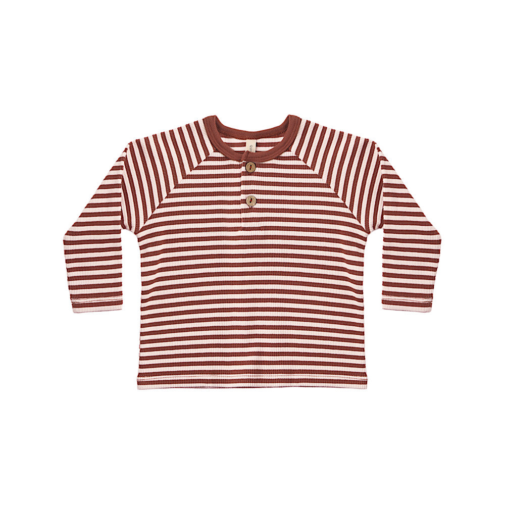 Quincy Mae Henley Knit Top - Candy Stripe