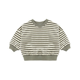 Quincy Mae Quincy Mae Velour Relaxed Sweatshirt - Spruce Stripe