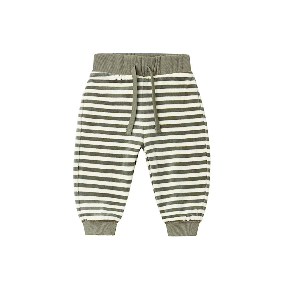 Quincy Mae Quincy Mae Velour Relaxed Sweatpants - Spruce Stripe