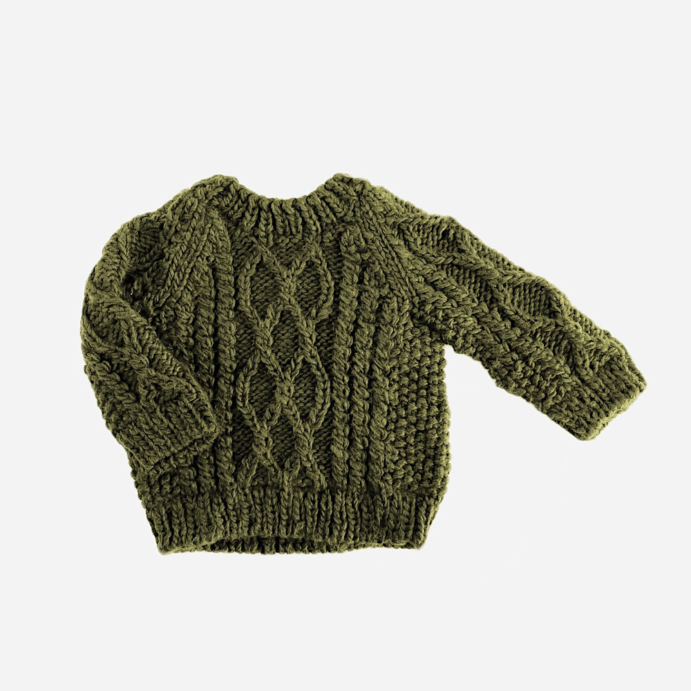 The Blueberry Hill The Blueberry Hill Baby Fisherman Sweater - Moss Green