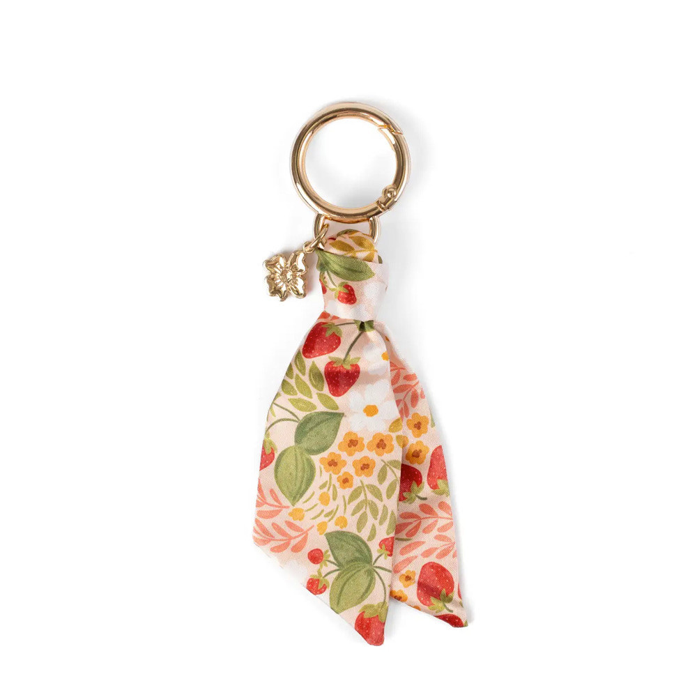 Elyse Breanne Design Satin Keychain - Strawberry Patch