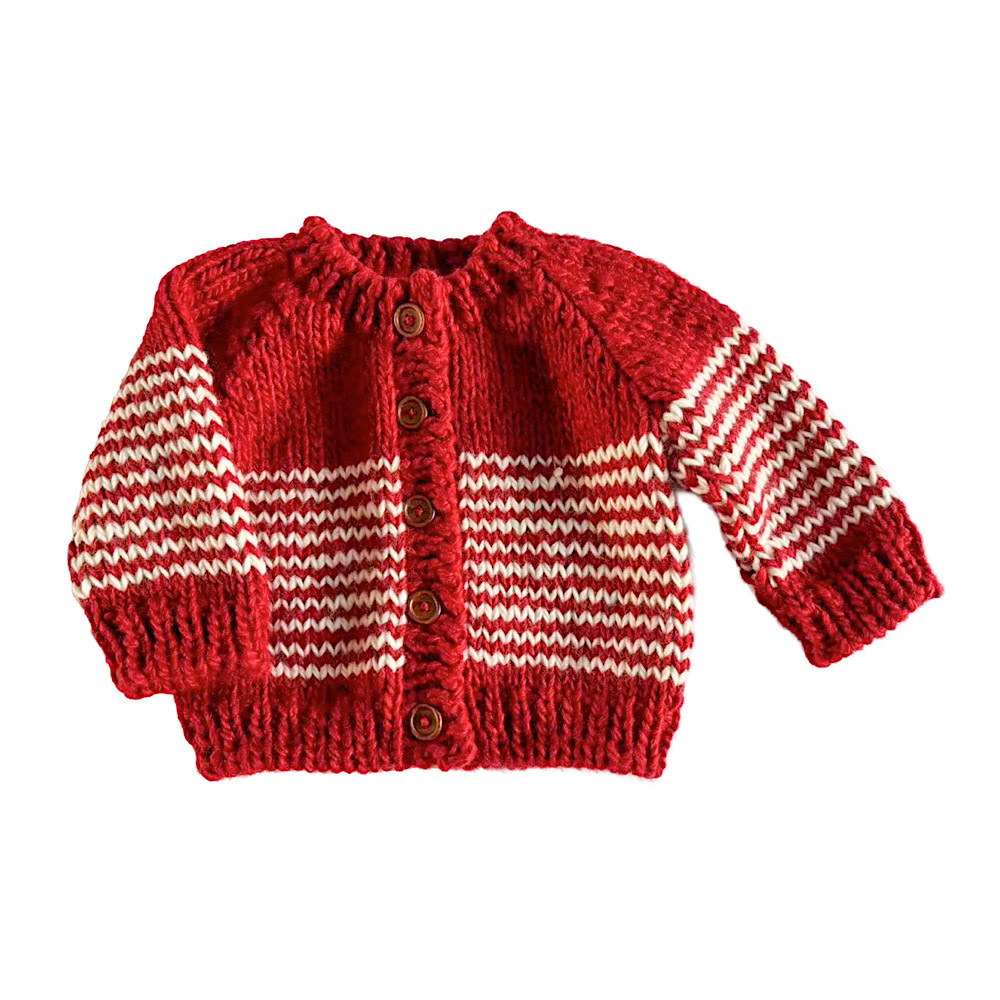 The Blueberry Hill The Blueberry Hill Baby Stripe Cardigan - Red