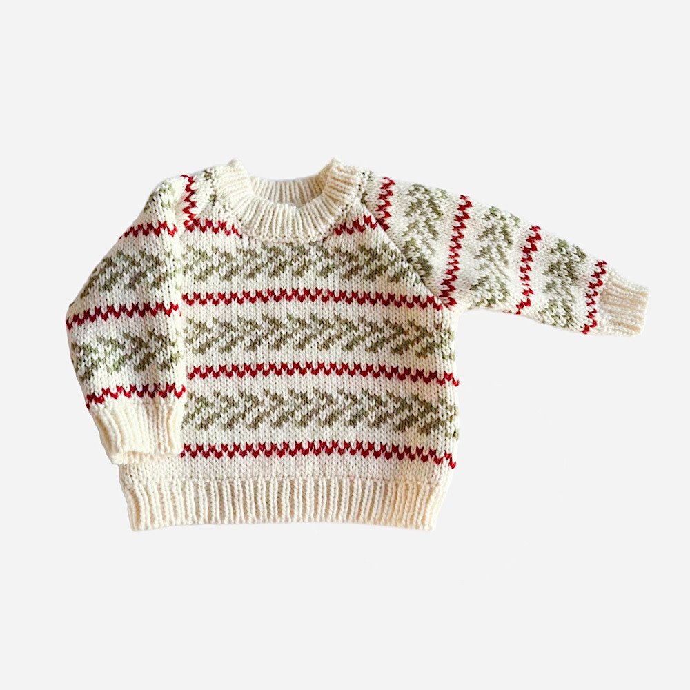 The Blueberry Hill Baby Evergreen Sweater - Cream