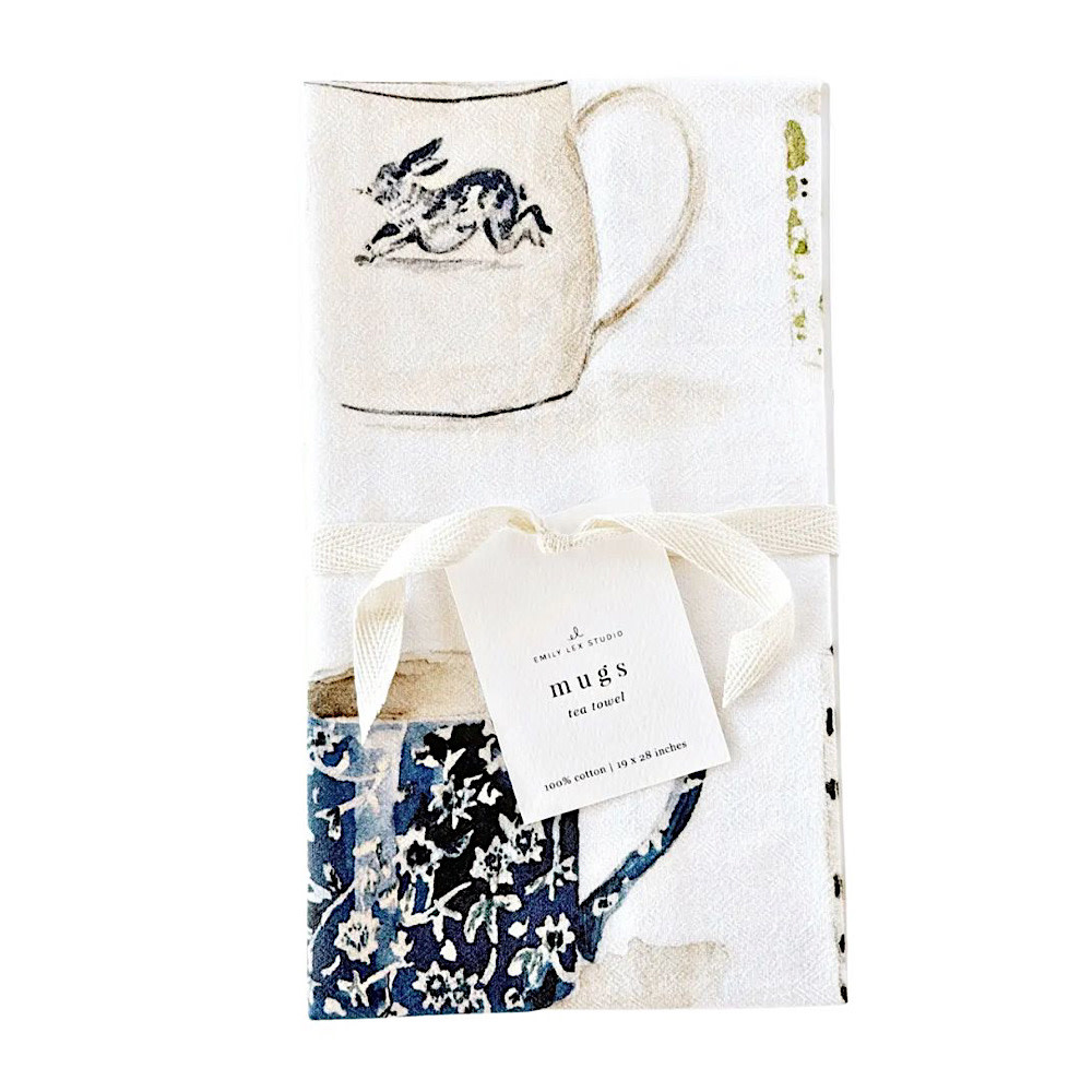 Emily Lex Studio Tea Towel - Mugs
