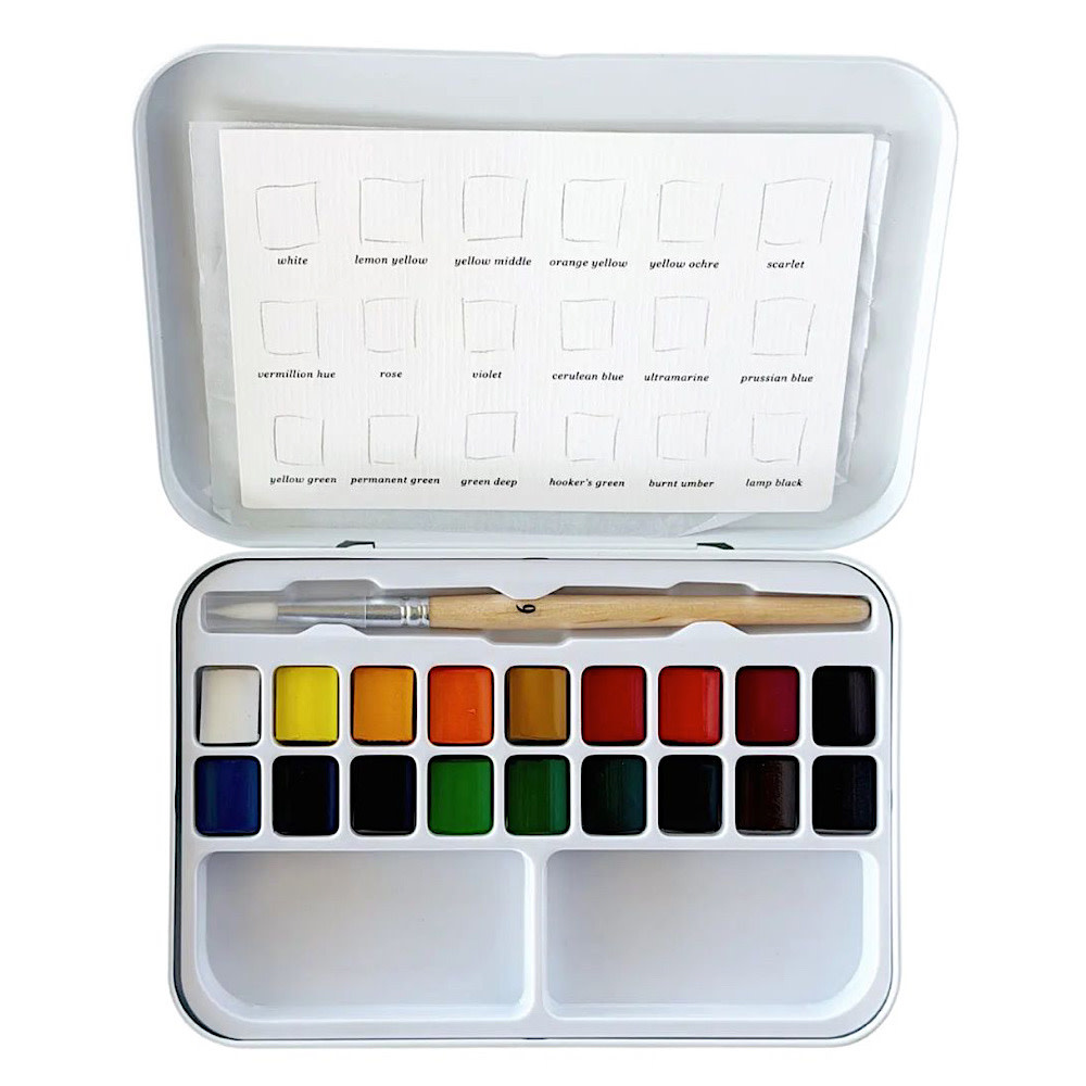 Emily Lex Studio Watercolor Paint Set - 18 Colors with Brush